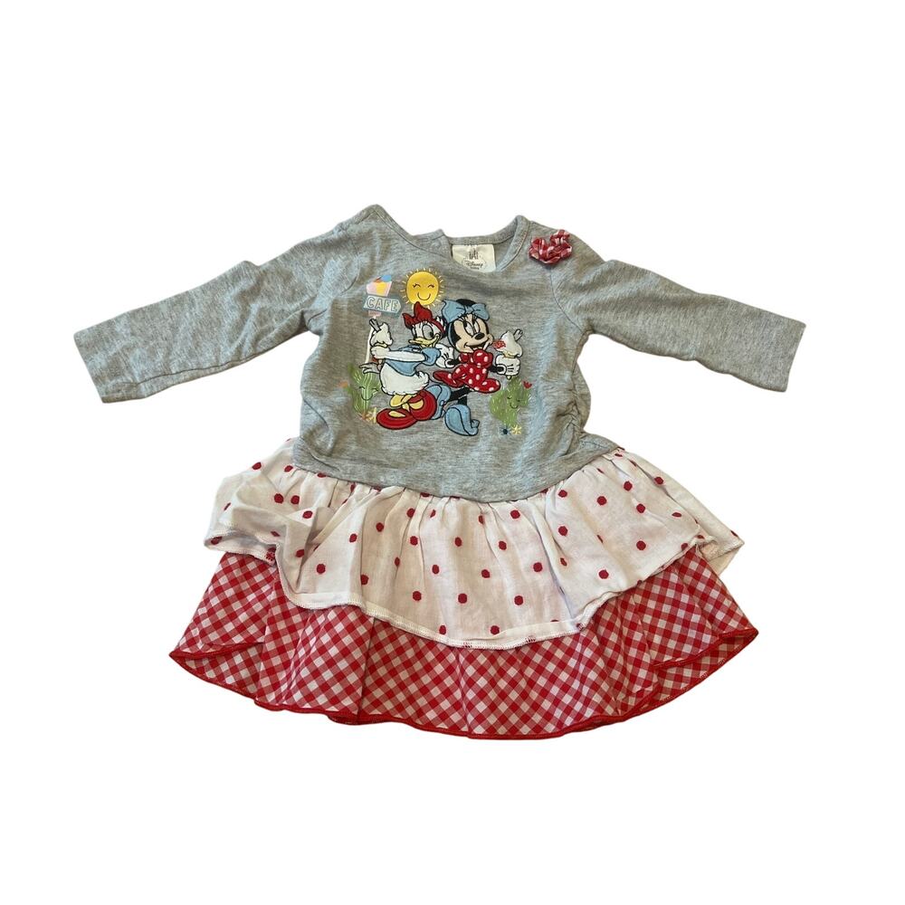 Disney Minnie and Daisy Baby Dress 6-9 Months Embroidered Long Sleeve